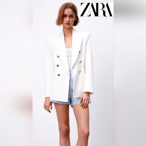 Zara Fitted white Blazer BNWOT